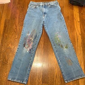 VINTAGE painted mom jeans